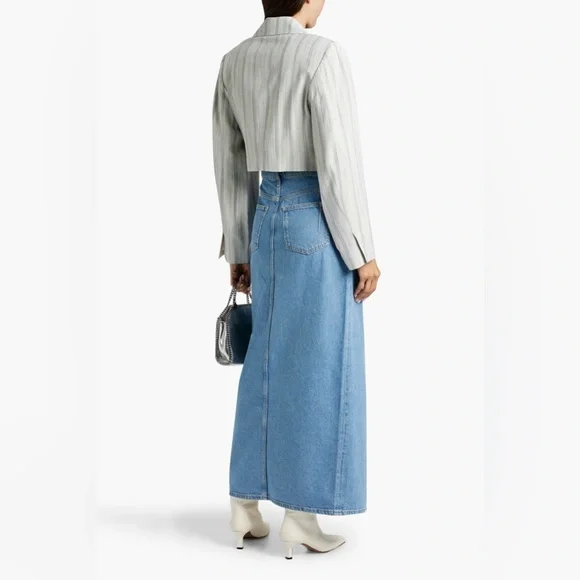 Derek Lam 10 Crosby Denim Midi Skirt Blue 27 - Picture 6 of 11